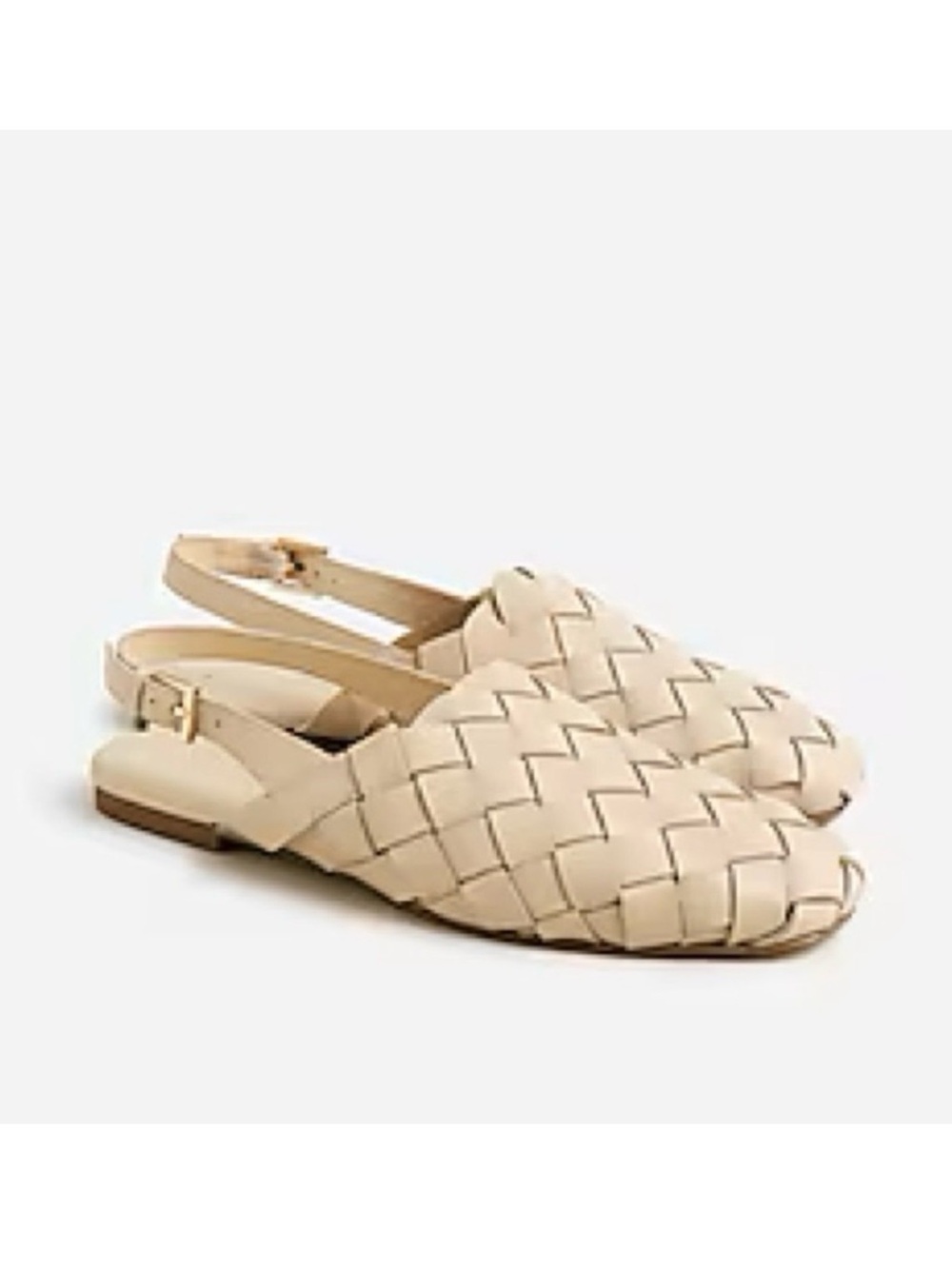 J.Crew Cream Woven Leather Slingback Flats Size 8.5